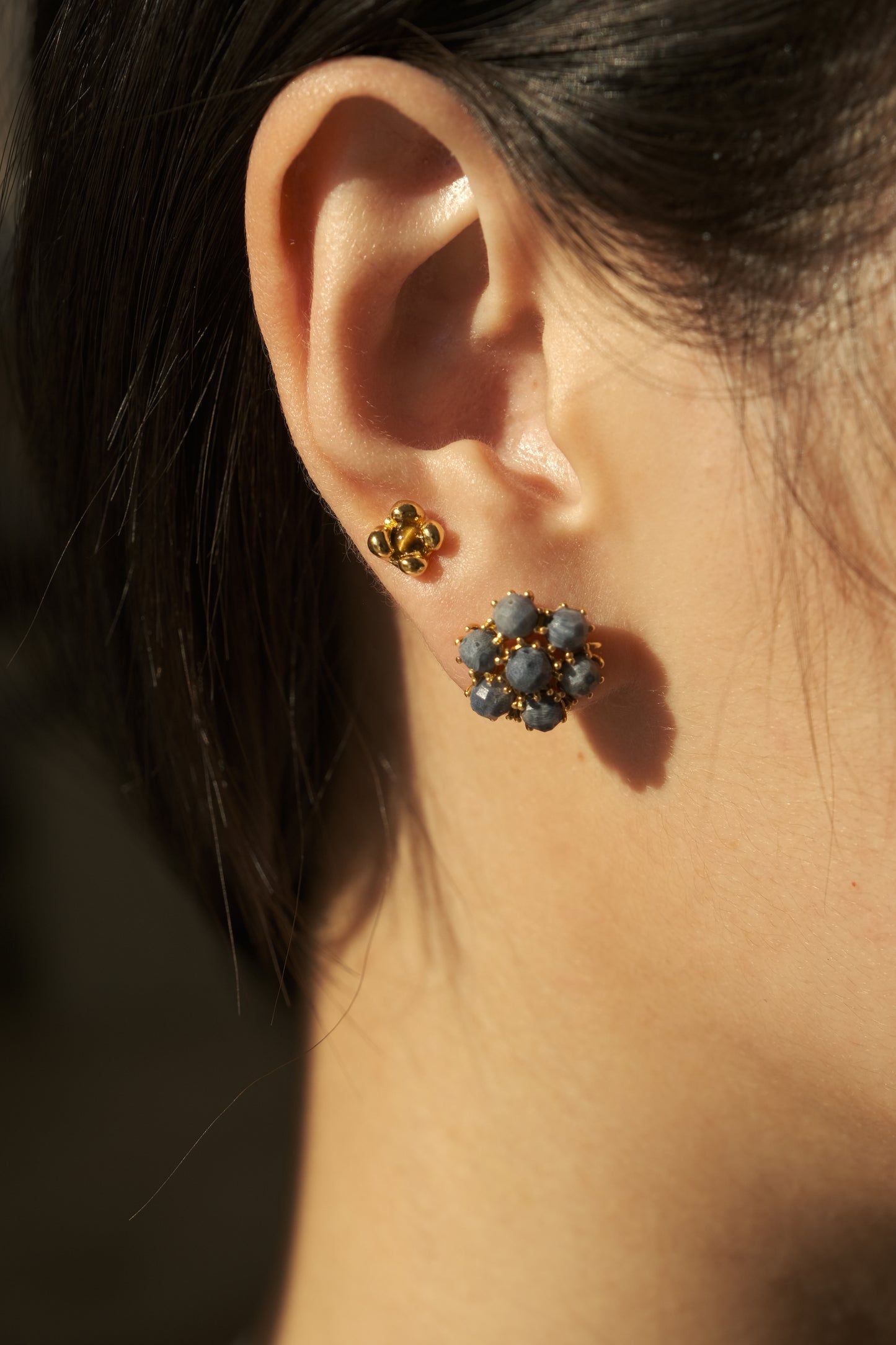 BLUE CORAL BLOSSOM STUD EARRINGS