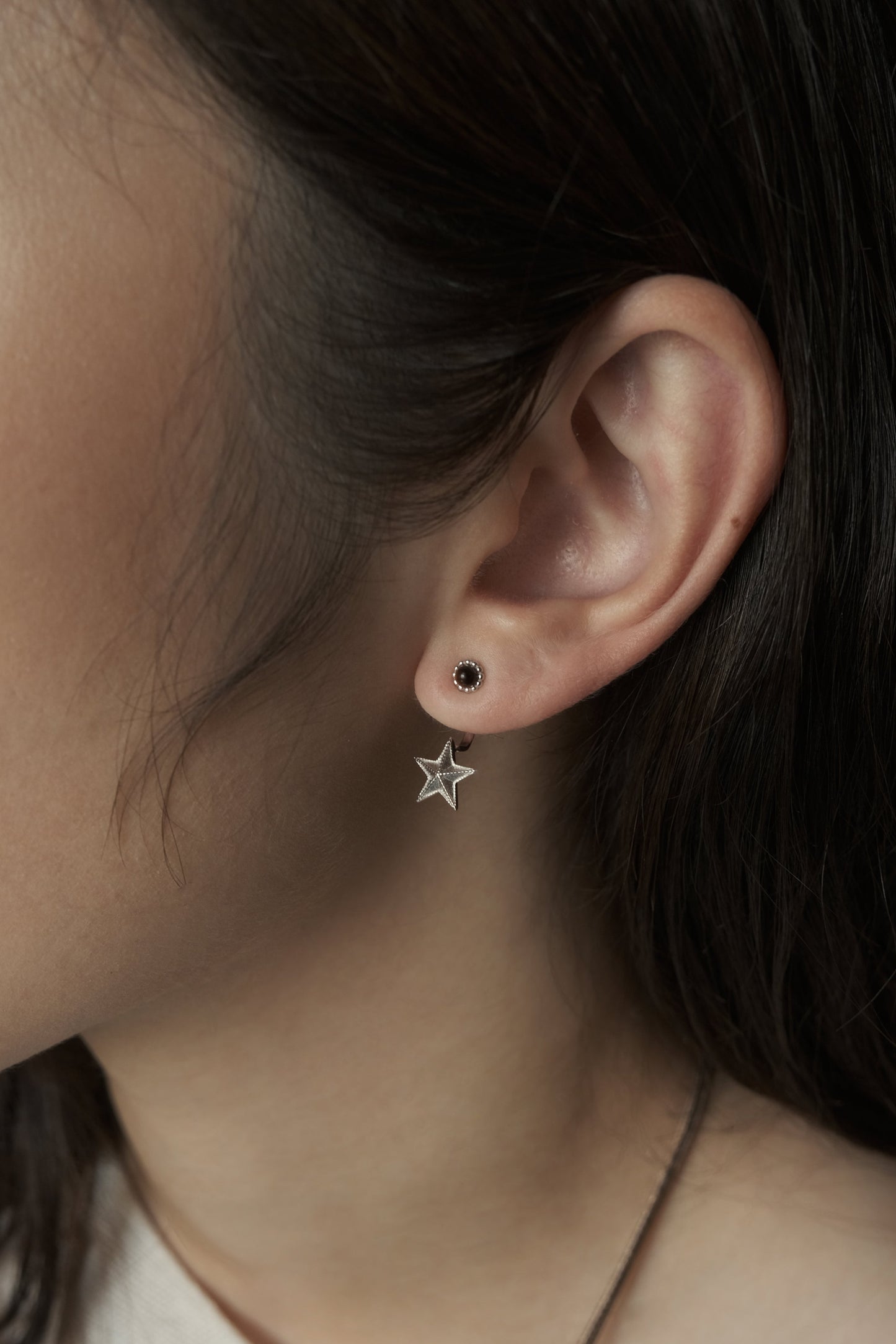 MOON & STAR TIGER'S EYE STUD EARRINGS