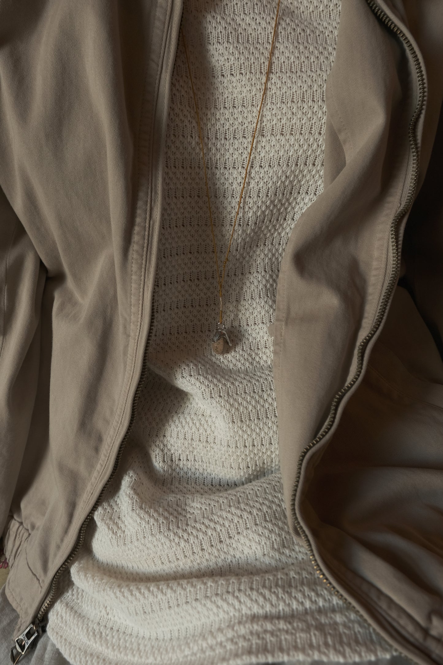 VIOLET PICTURE JASPER BRAIDED CORD NECKLACE