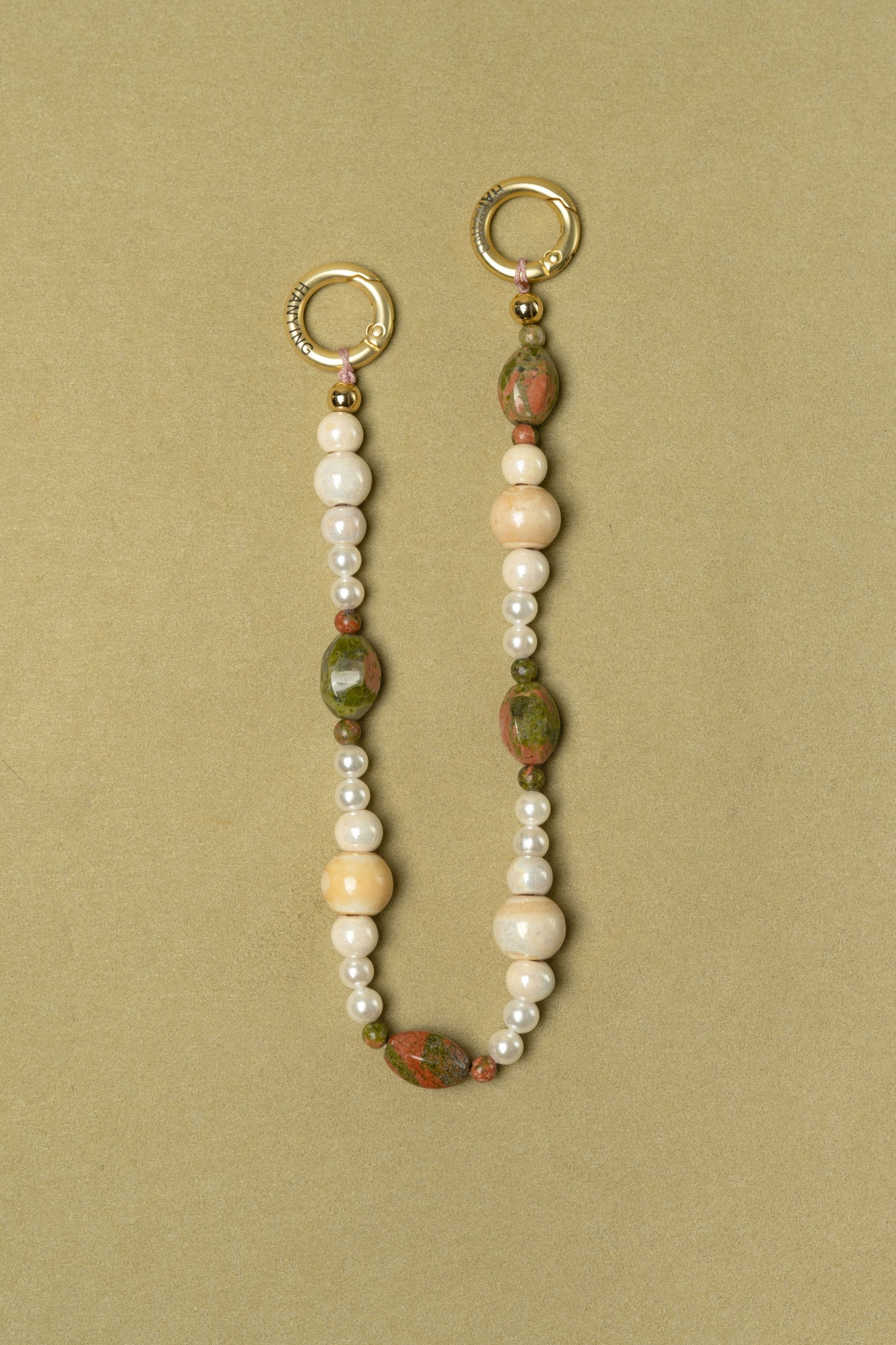 FLOWER JASPER BEADED PHONE CHARM
