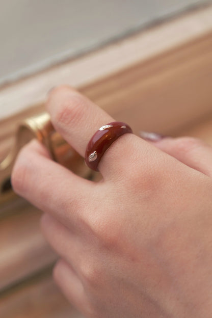 RED ENAMEL RING