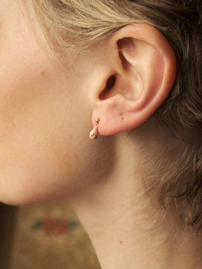 SMALL TEARDROP PINK ENAMEL EARRINGS