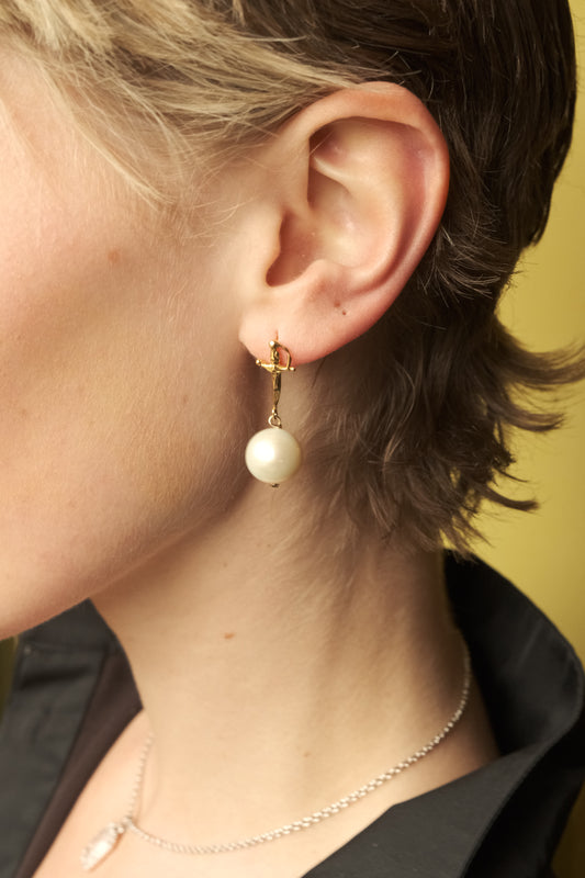 SWORD AND PEARL EARRINGS