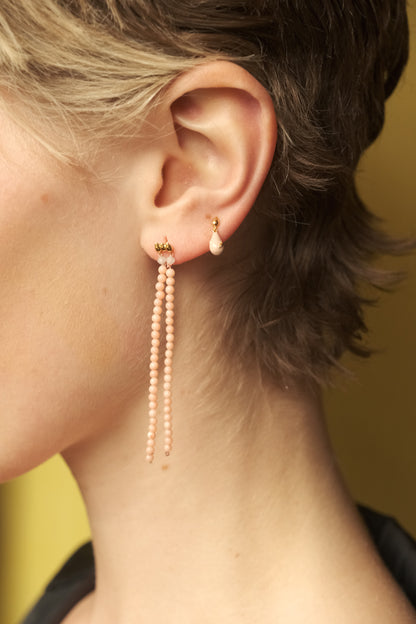 CORAL TASSEL EARRINGS