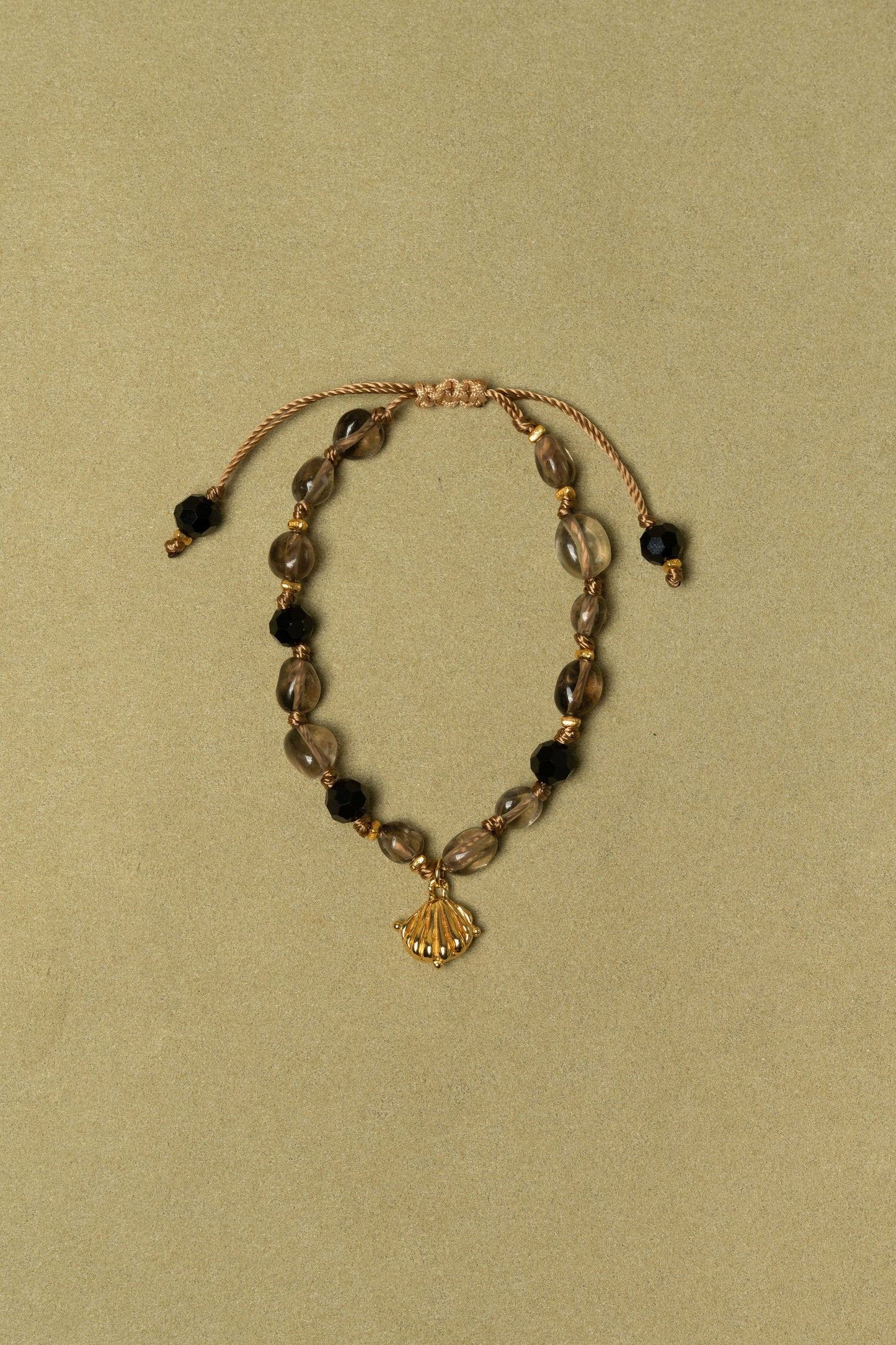 GUARDIAN AMULET SMOKY QUARTZ BEADED BRACELET