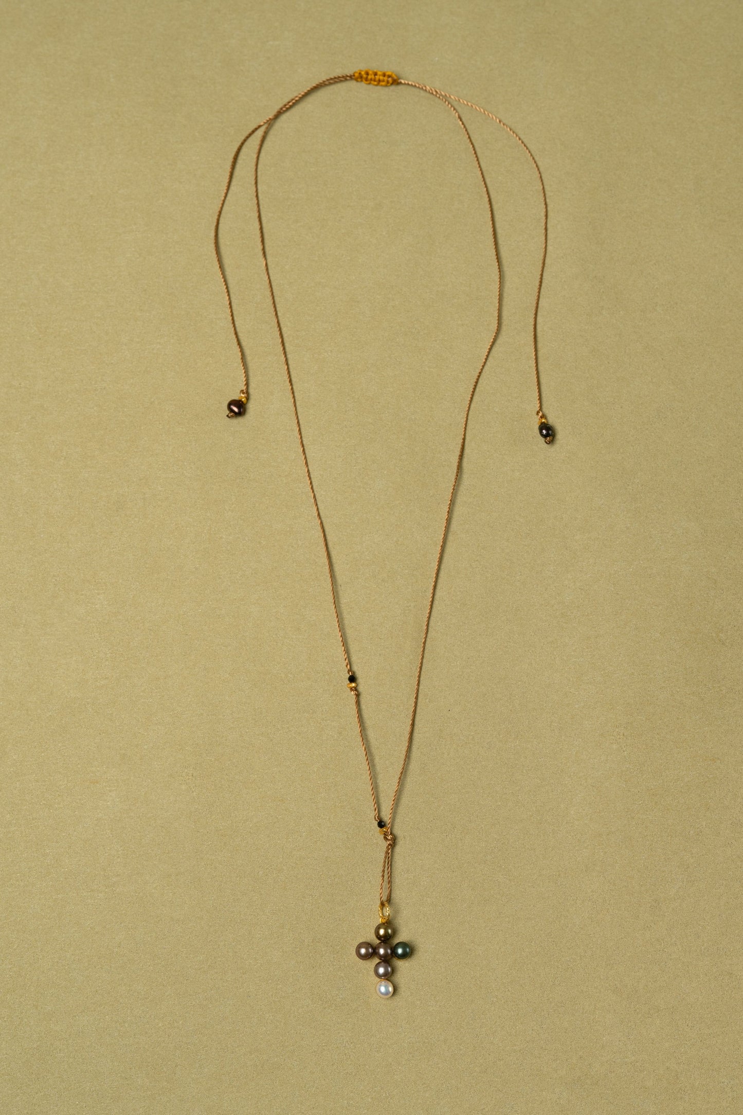 COLORFUL CROSS FRESHWATER PEARL NECKLACE