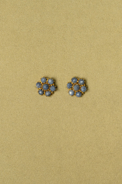 BLUE CORAL BLOSSOM STUD EARRINGS
