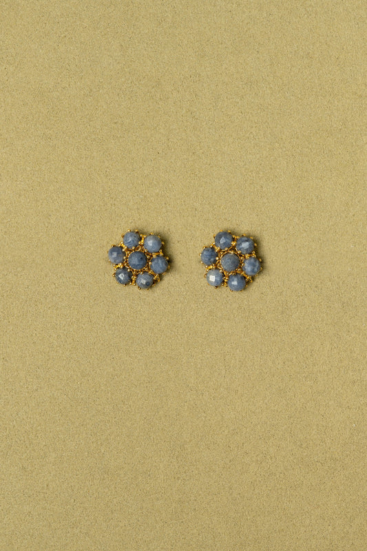BLUE CORAL BLOSSOM STUD EARRINGS