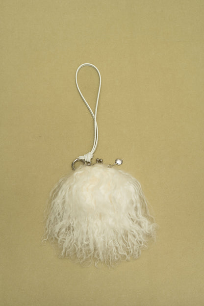WHITE FAIRY WOOL CLOUD COIN PURSE / CHARM
