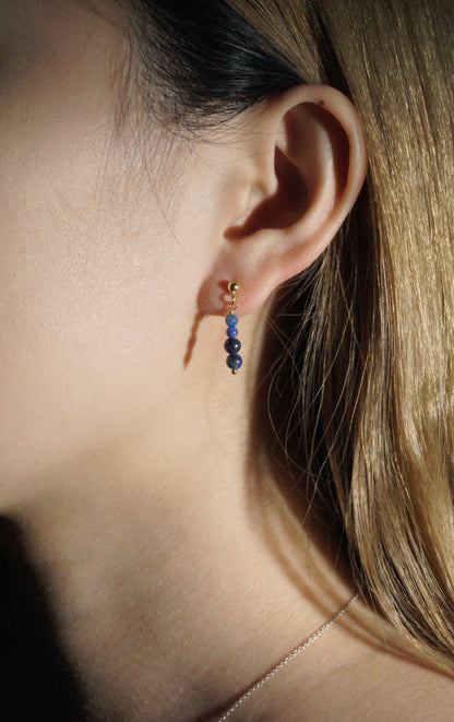 LAPIS LAZULI BEADED EARRINGS