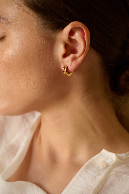 CURVED GOLD SMALL EARRINGS