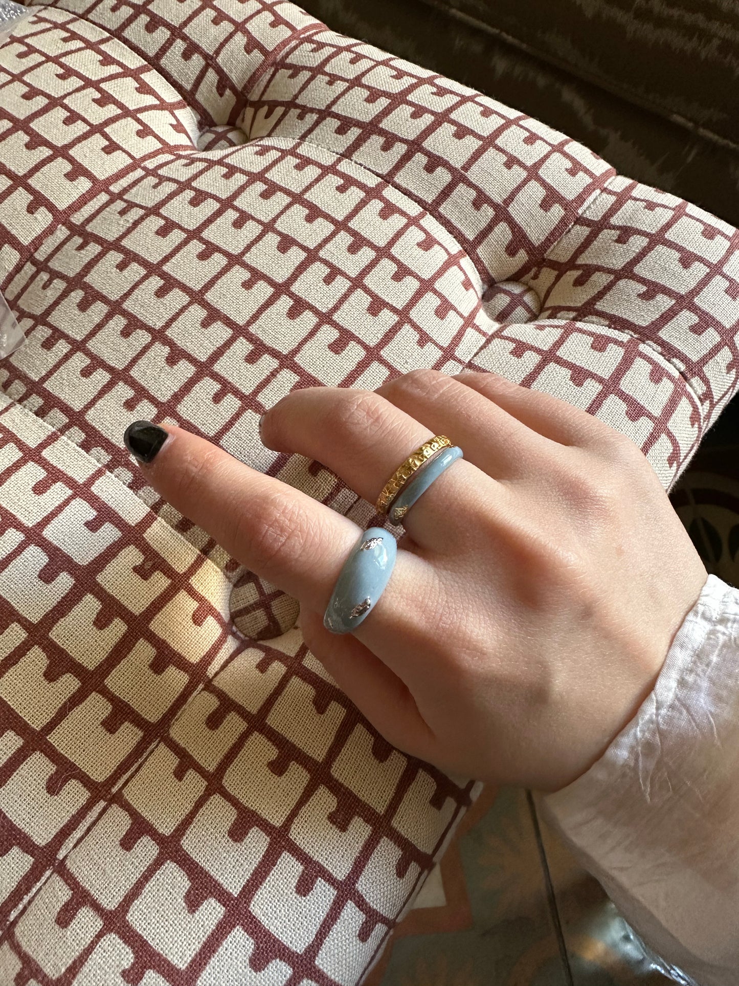 BLUE ENAMEL RING