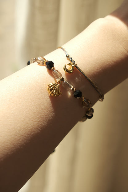 GUARDIAN AMULET SMOKY QUARTZ BEADED BRACELET