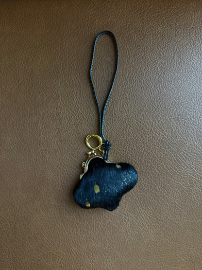 DARK GOLD HORSE HAIR CLOUD COIN PURSE / CHARM