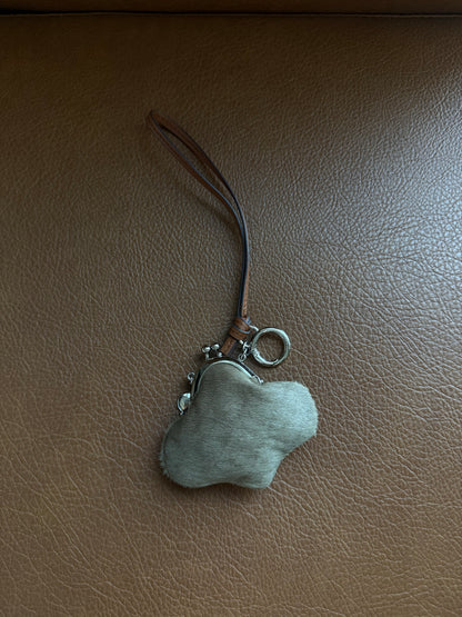 COFFEE HORSE HAIR CLOUD COIN PURSE / CHARM