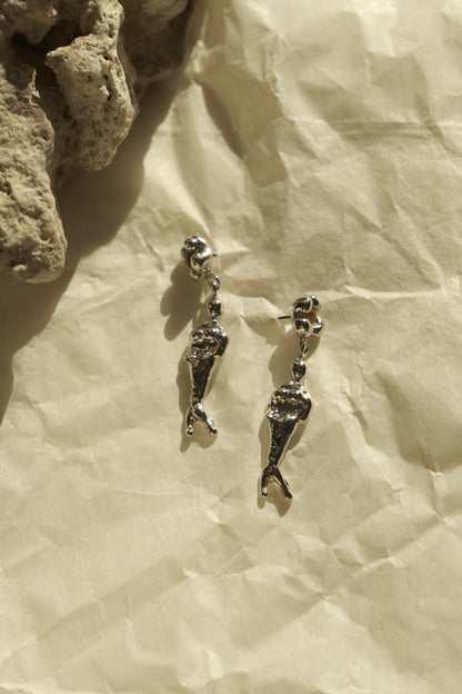 MERMAID FLORAL STUD EARRINGS