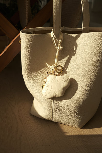 ITALIAN ROSE CLOUD EMBOSSED COIN PURSE / CHARM