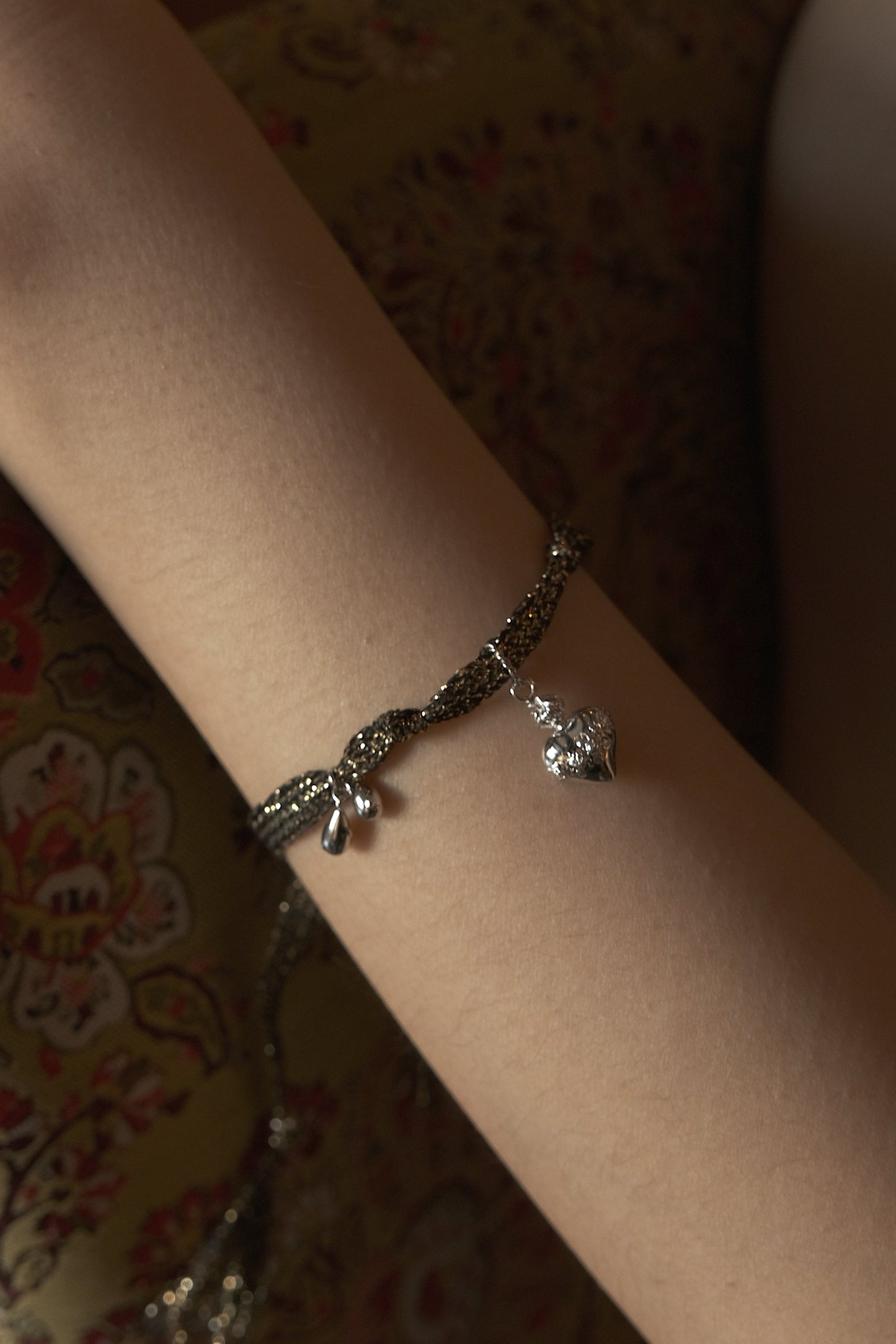 ROSE FLAME HEART BRAIDED BRACELET