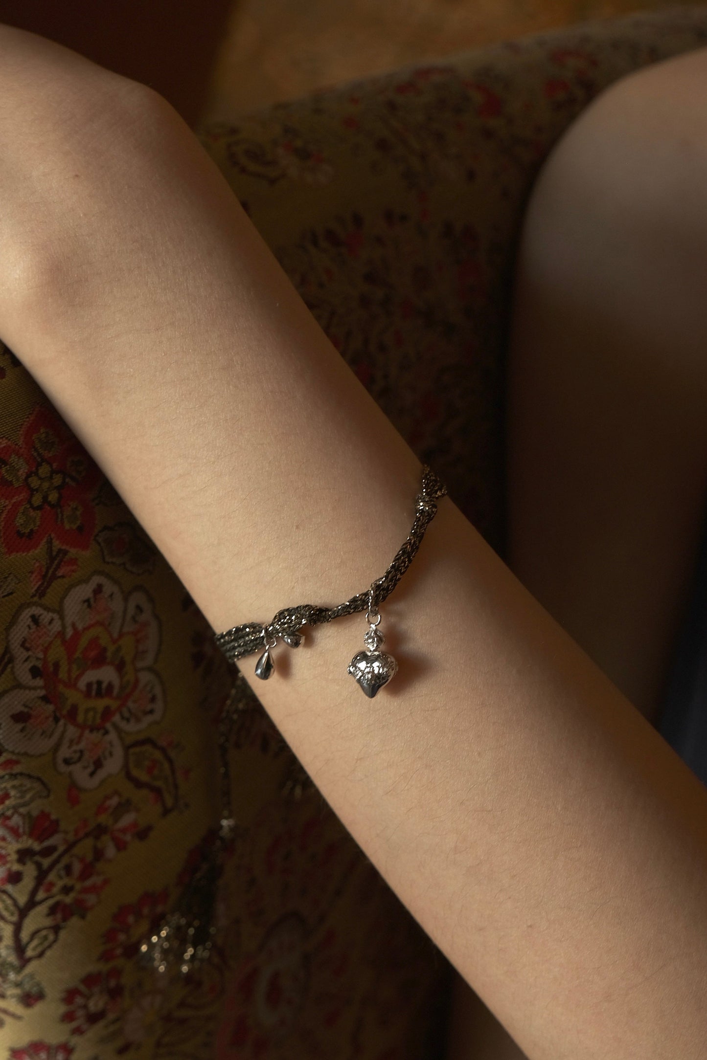 ROSE FLAME HEART BRAIDED BRACELET