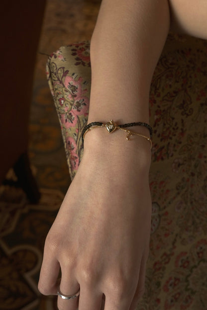 SACRED HEART GOLD OBSIDIAN BRACELET
