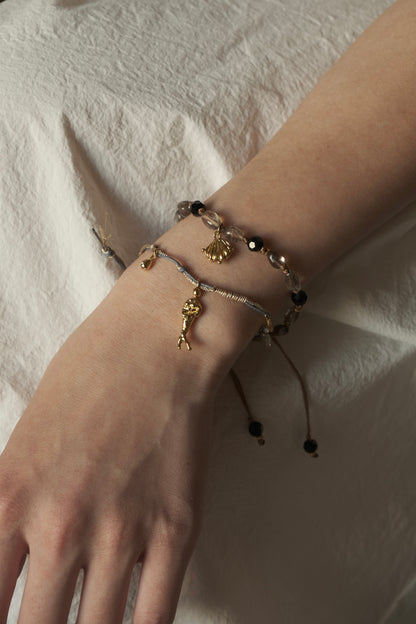 GUARDIAN AMULET SMOKY QUARTZ BEADED BRACELET