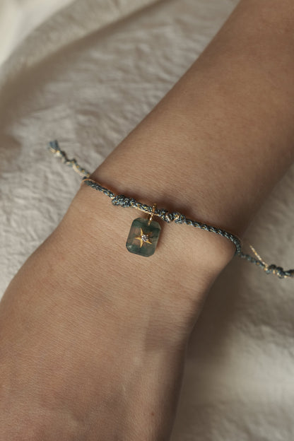 MOSS AGATE STAR BRACELET