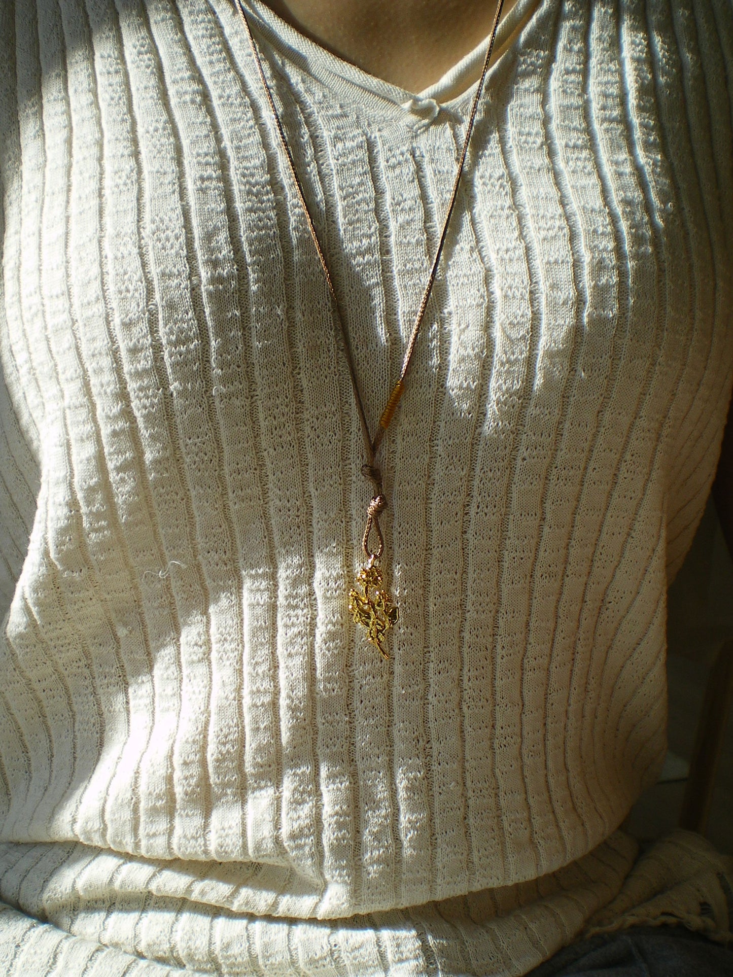 DANDELION BRAIDED CORD NECKLACE