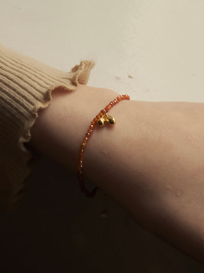 GARNET LUCKY BEAN BRACELET