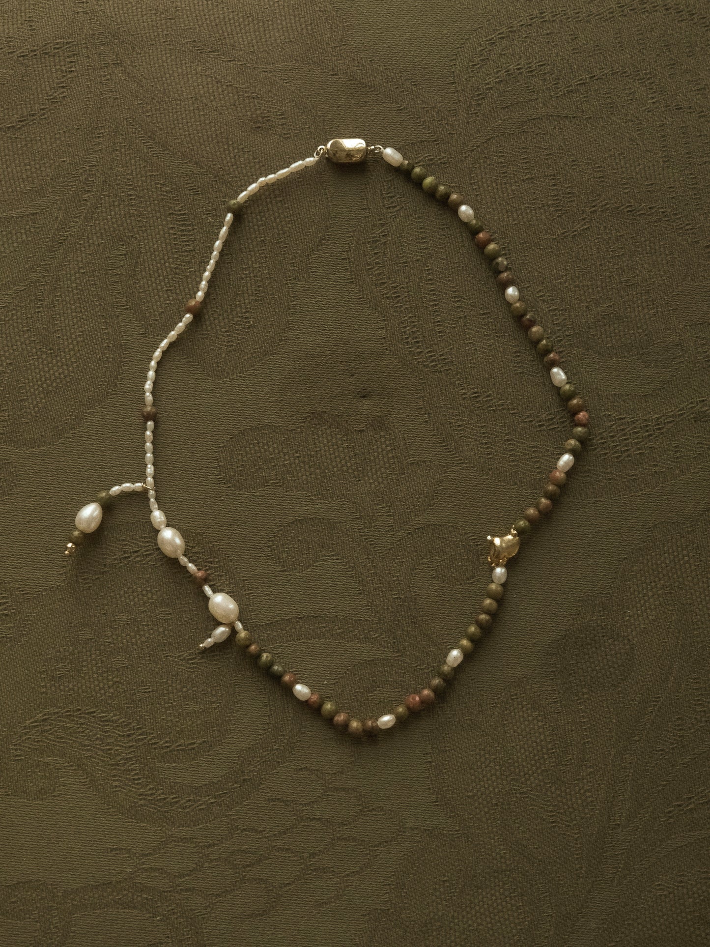 UNAKITE PEARL NECKLACE