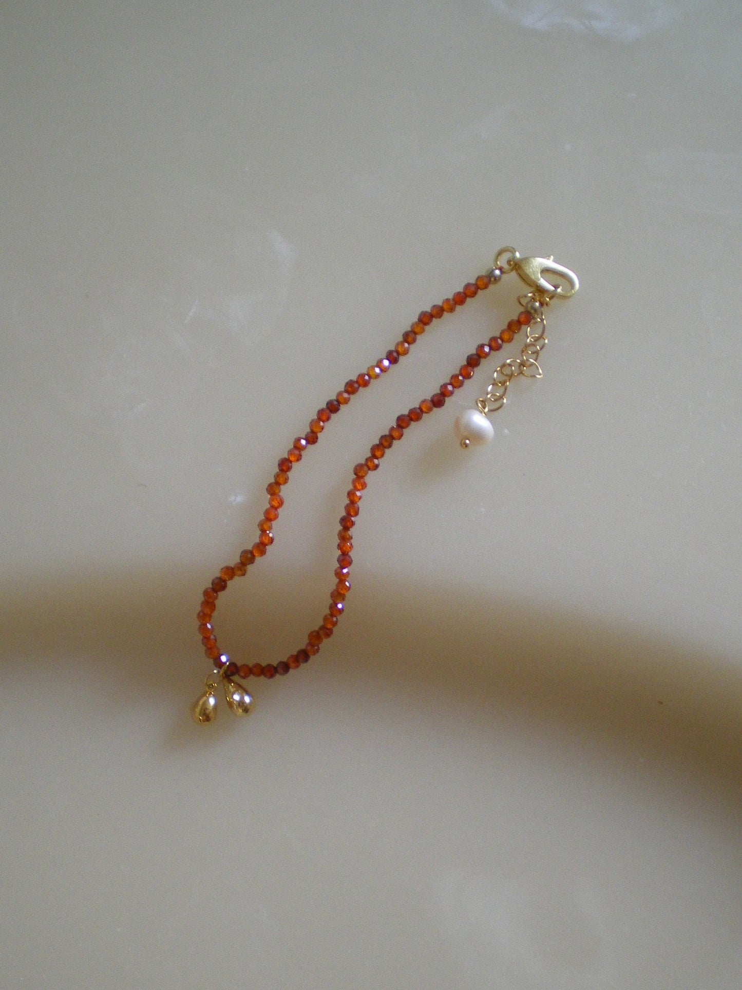 GARNET LUCKY BEAN BRACELET