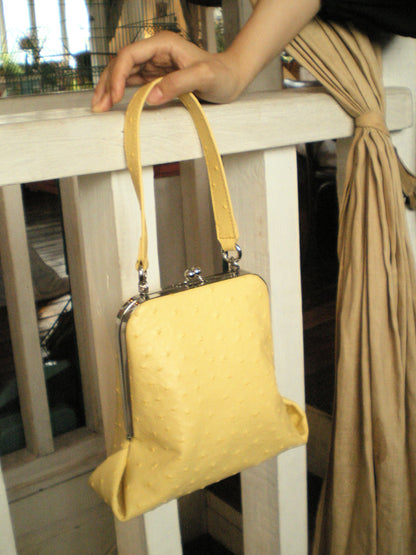 GOOSE OSTRICH PATTERN COWHIDE HANDBAG