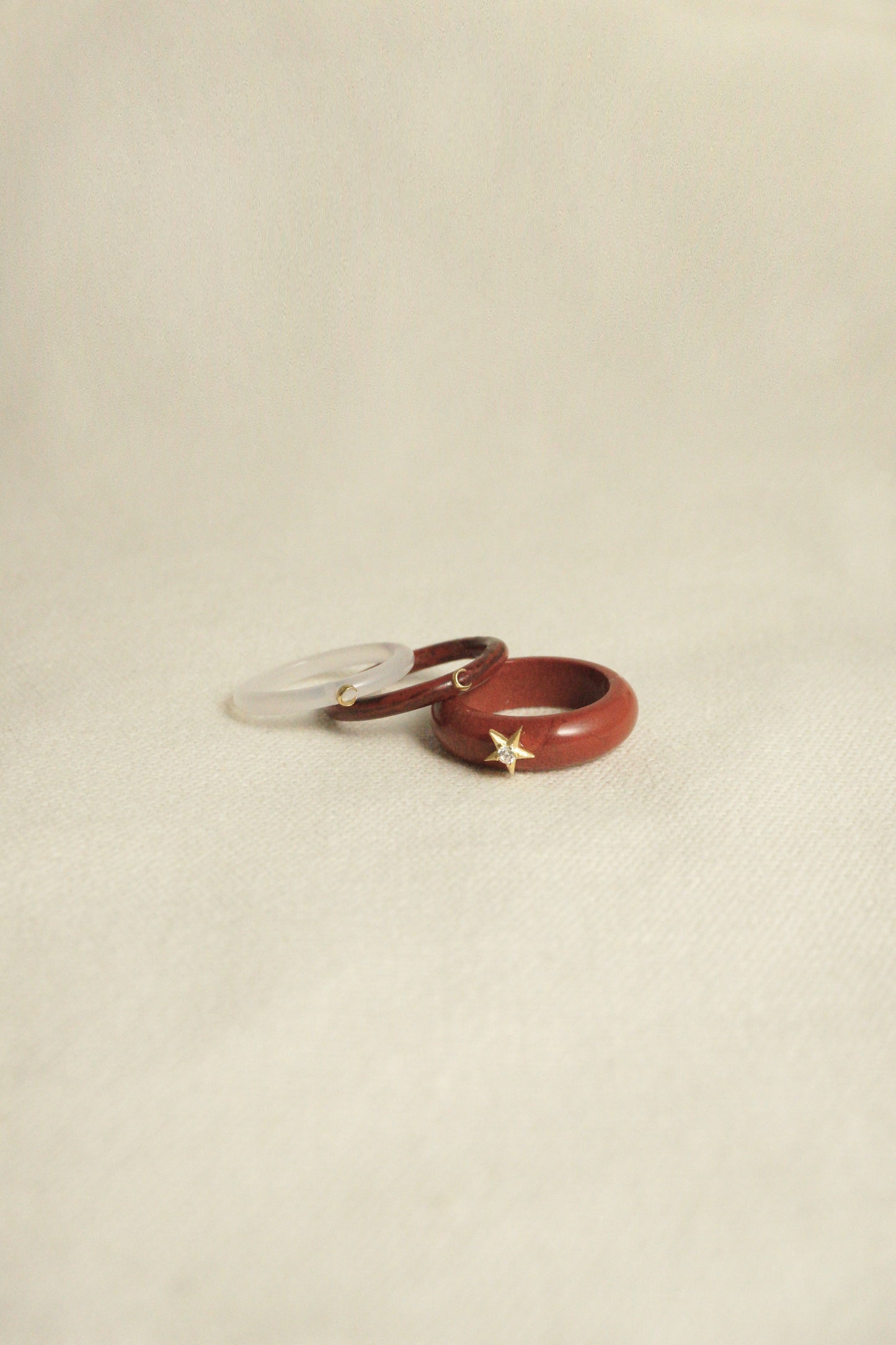 RED JASPER MOON RING