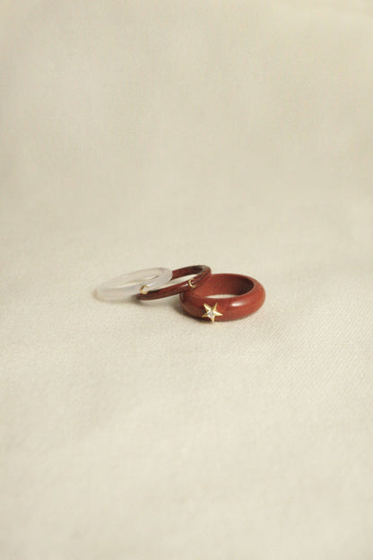 RED JASPER MOON RING