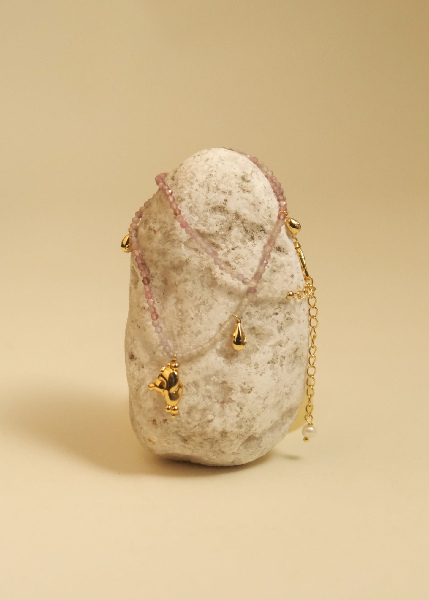 PINK TOURMALINE LUCKY NECKLACE - QIXI LIMITED EDITION