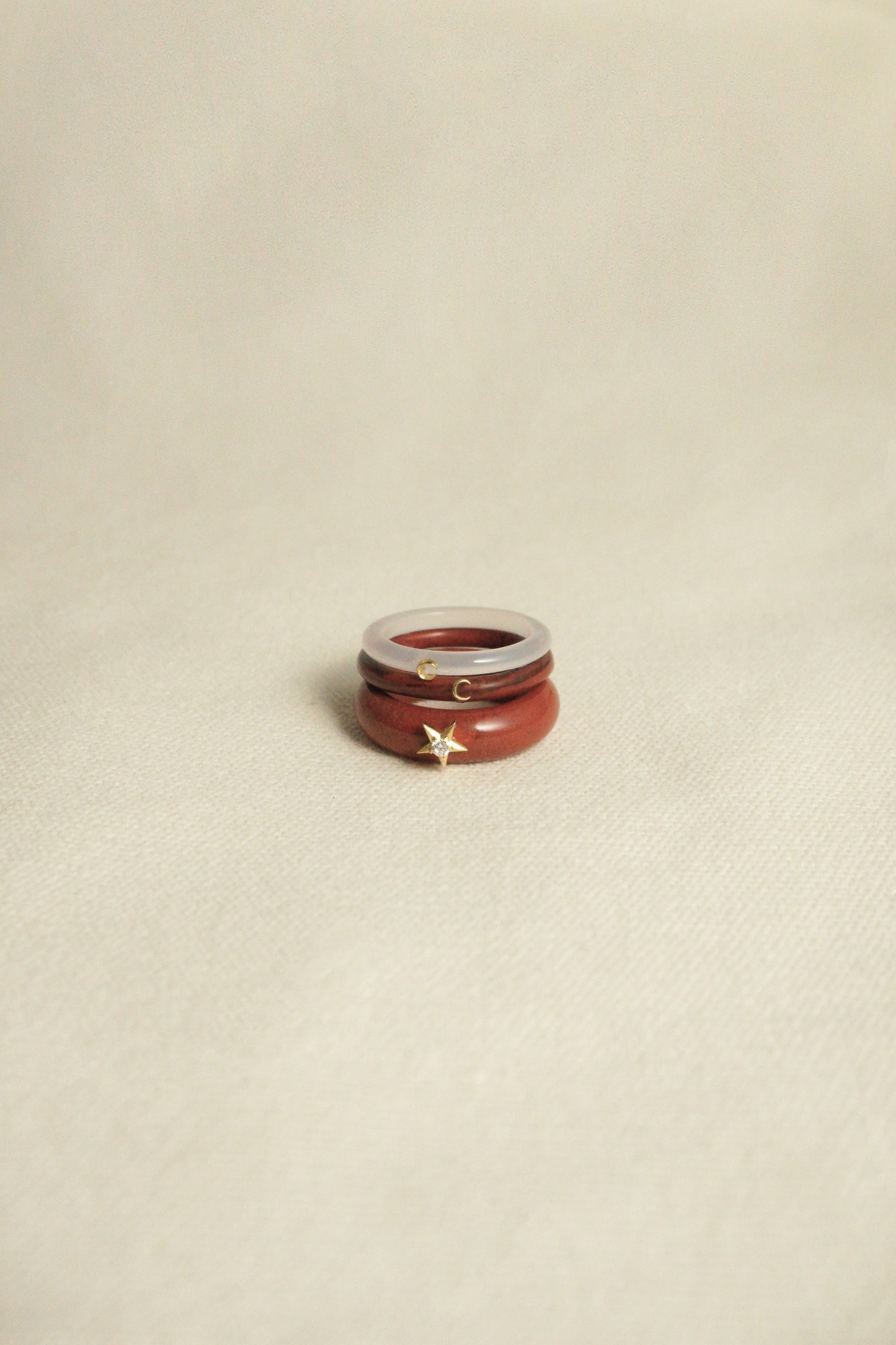 RED JASPER MOON RING