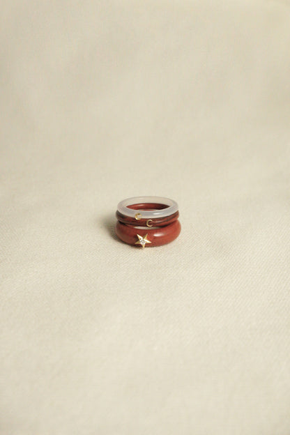 RED JASPER MOON RING