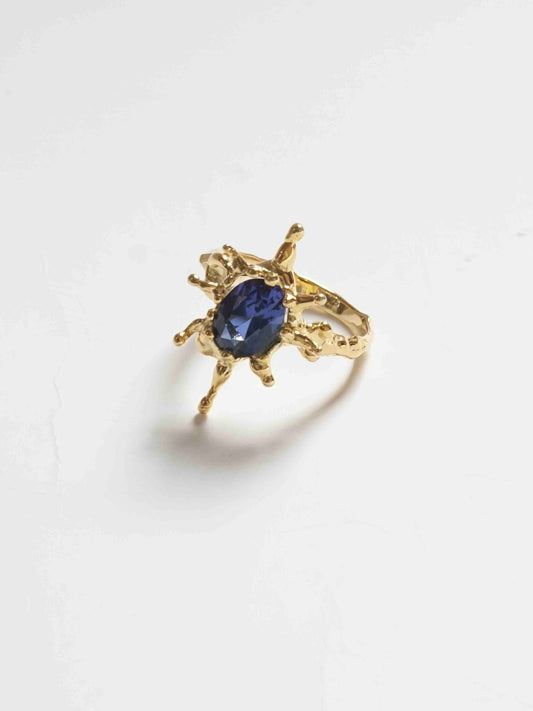 OVAL NAVY BLUE TALISMAN RING