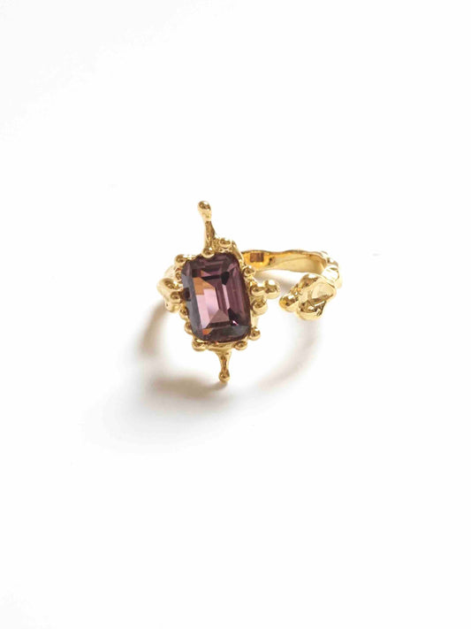 SQUARE BLUSH PINK TALISMAN RING