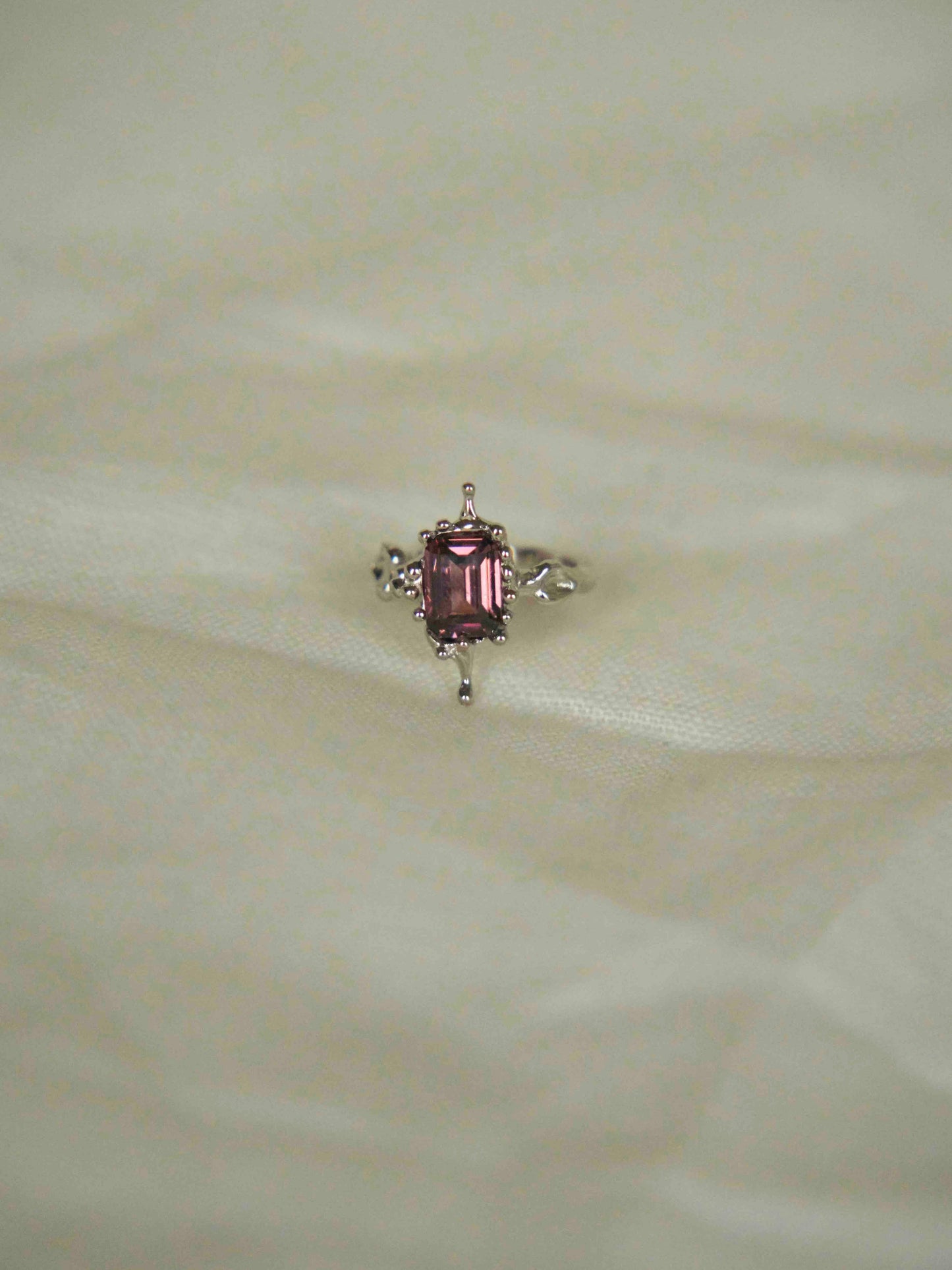 SQUARE BLUSH PINK TALISMAN RING