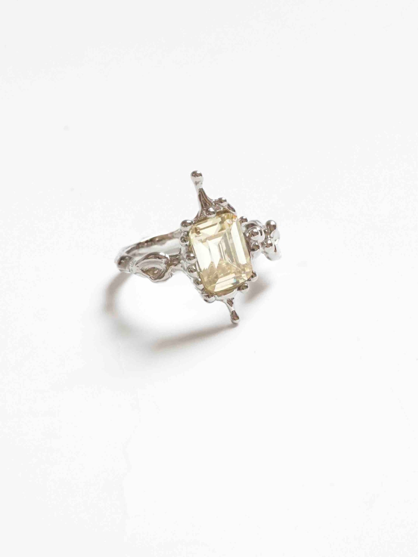 SQUARE YELLOW TALISMAN RING