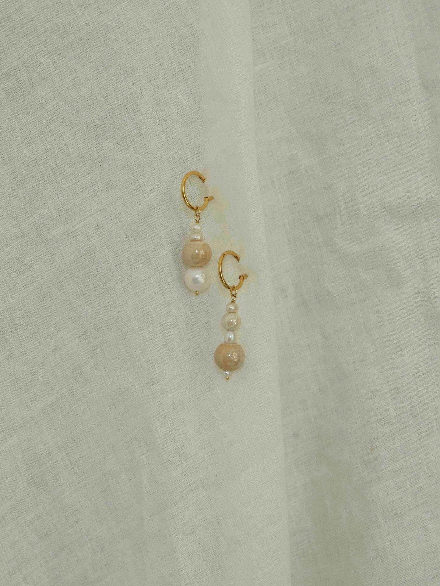 PEARL AND CERAMIC DROP EARRINGS