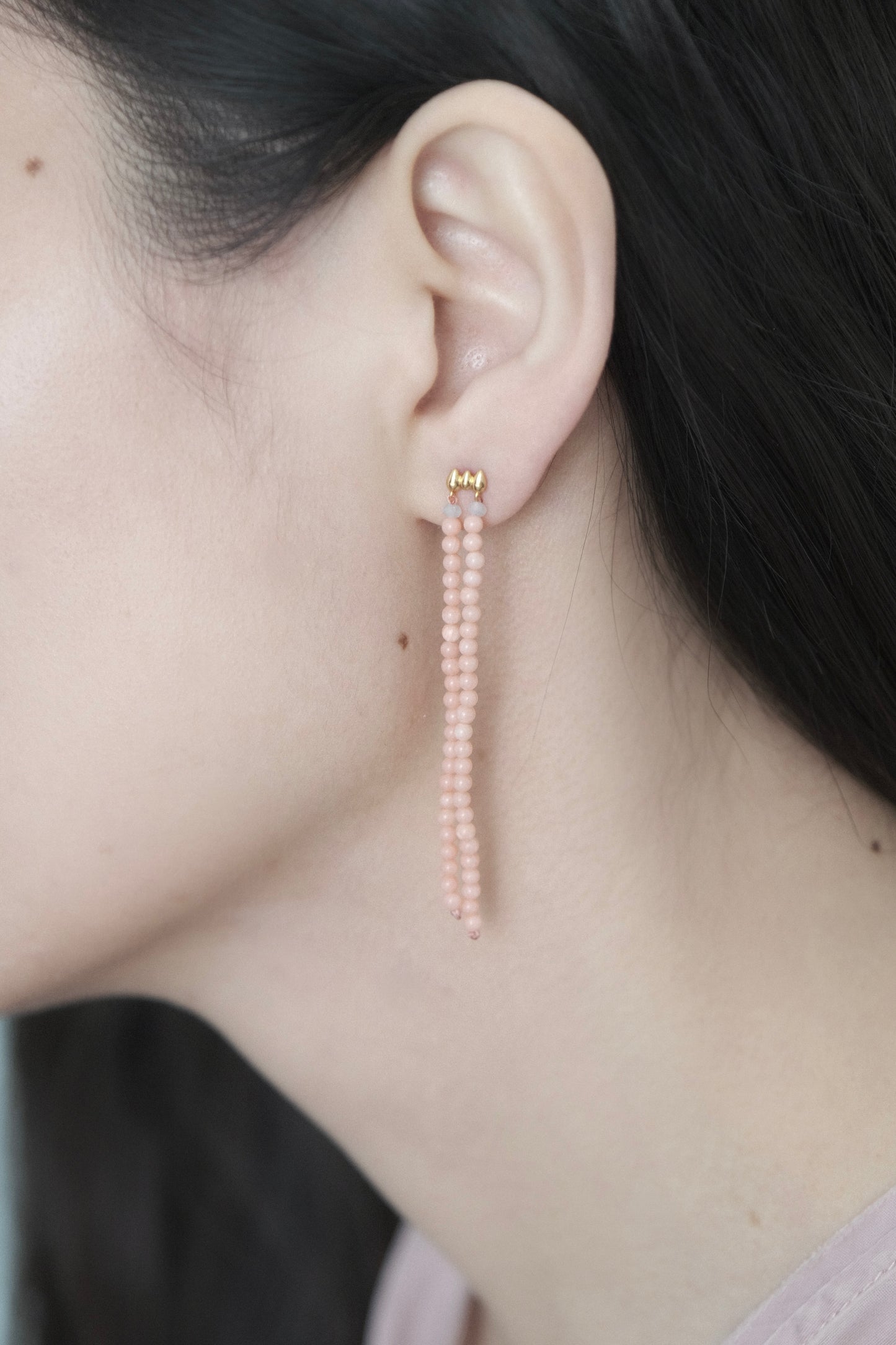 CORAL TASSEL EARRINGS