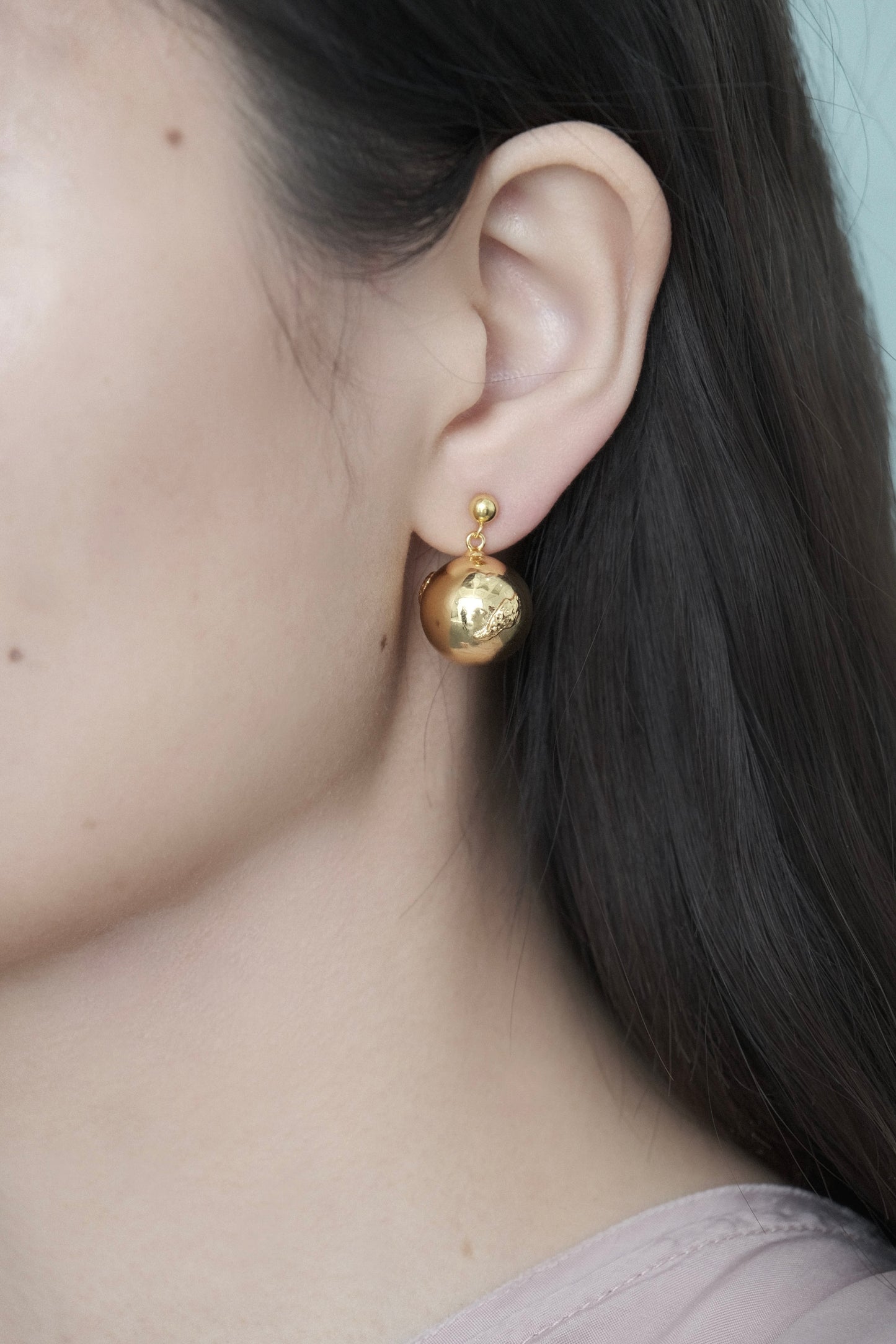 GOLD ENAMEL BELL EARRINGS (SMALL)