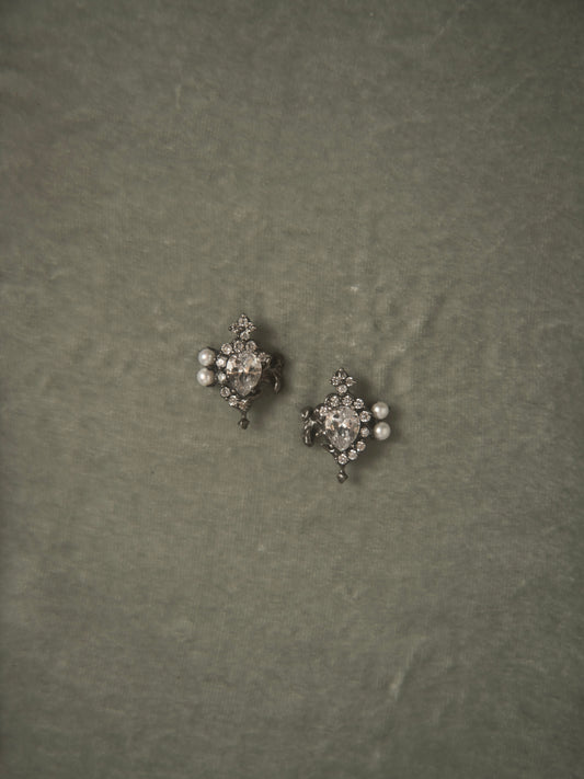 MELTED PEARL EARRINGS WITH ZIRCON (TRANSPARENT)