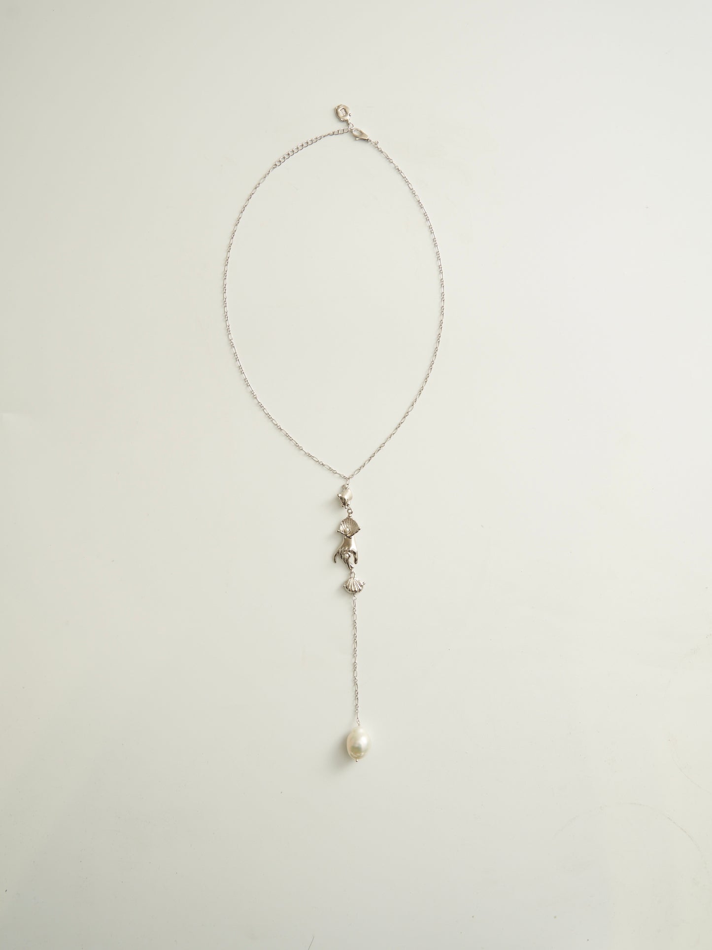 Y NECKLACE WITH HAND TWISTED SHELL