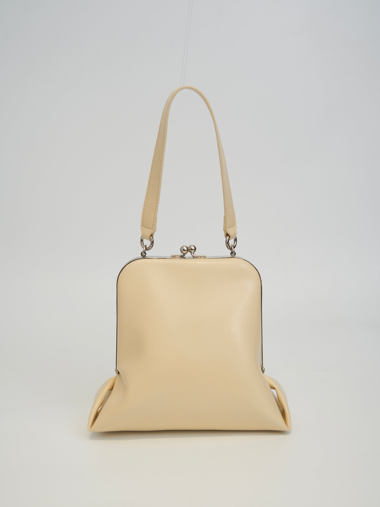 MILKY WHITE SQUARE-SHAPED HANDBAG