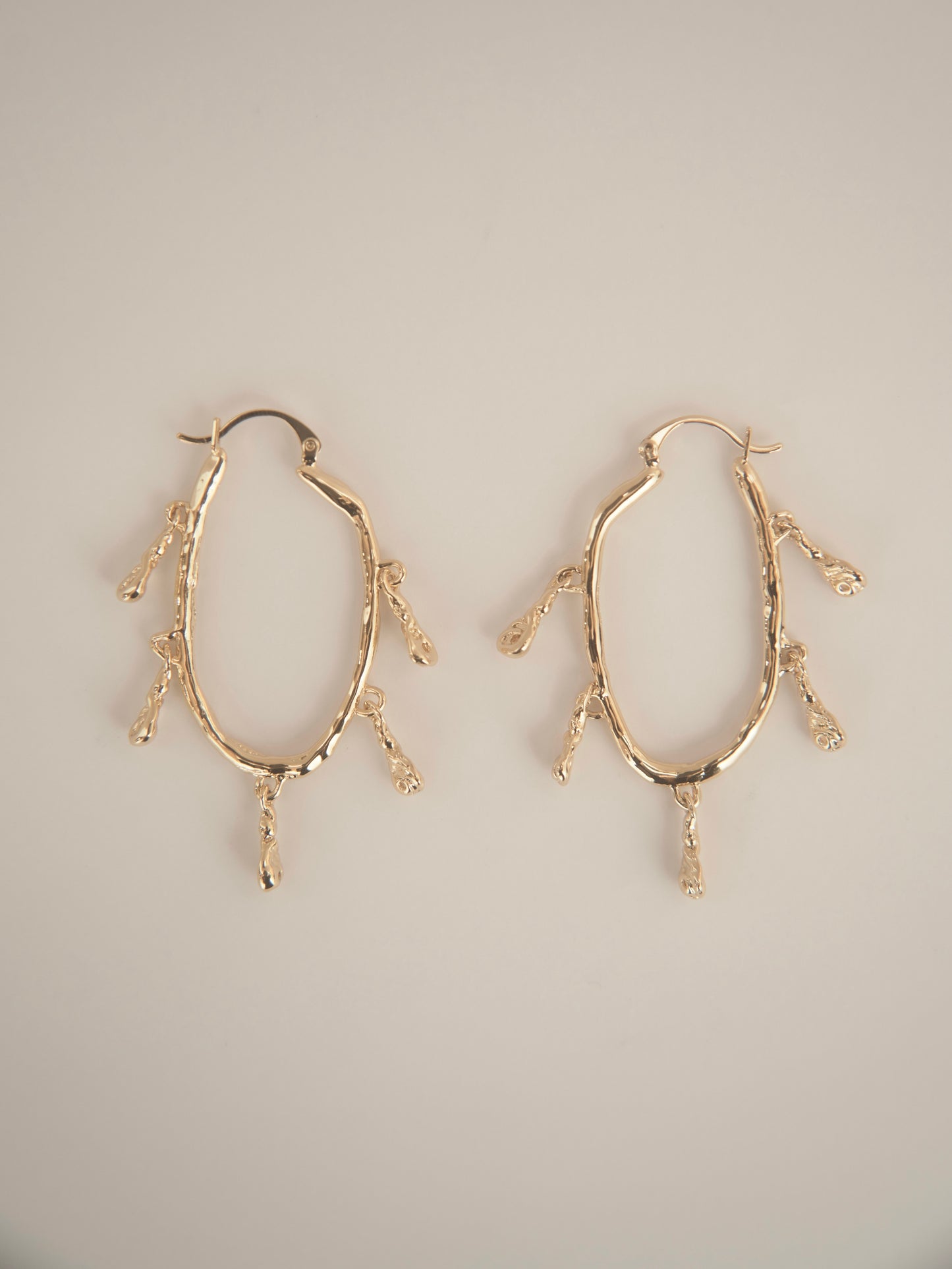 HANYING X YINGPEI  BRANCH HOOPS EARRINGS (GOLD)