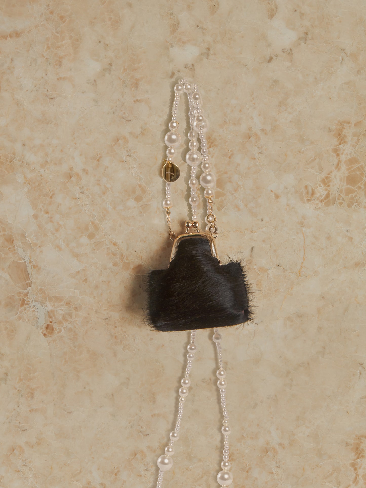 HORSEHAIR BAG WITH PEARL CHAIN